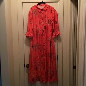 Coral Patterned Women's Dress